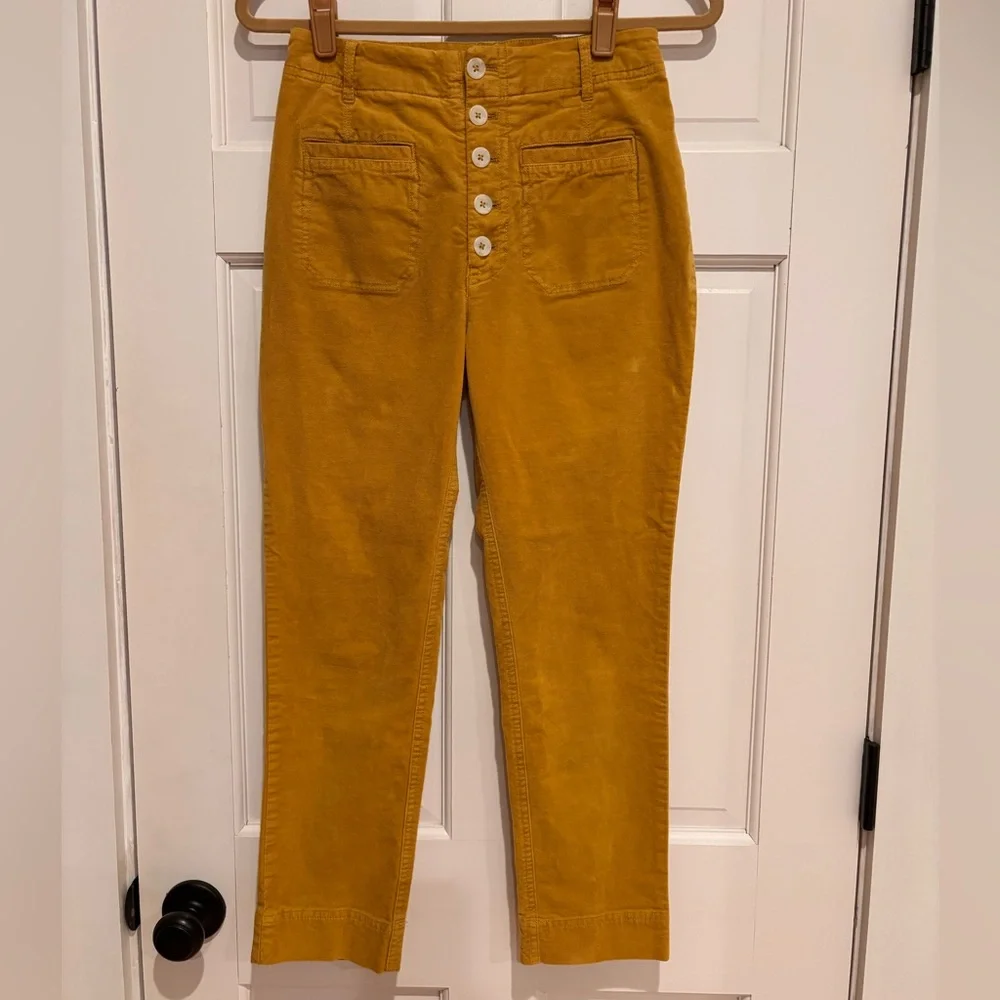 Free People mustard crop corduroy pant - Picture 3 of 6